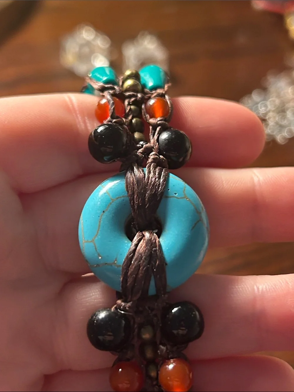 Handcrafted Turquoise style Bead Macrame Bracelet
